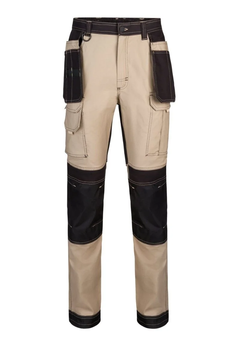 Two-tone Stretch Canvas Trousers with Holster Pockets
