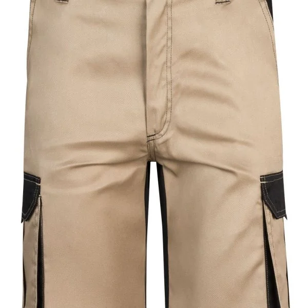 Two-tone multi-pocket bermuda shorts