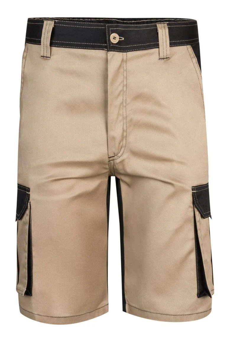 Two-tone multi-pocket bermuda shorts