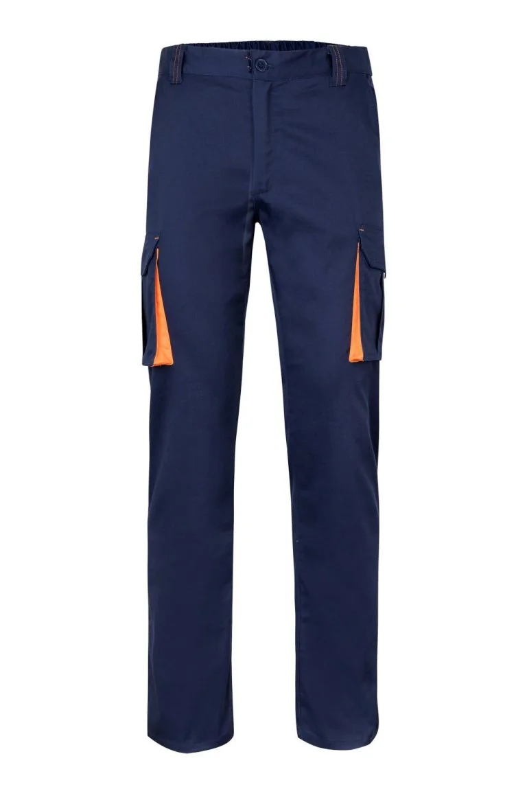 Two-Tone Stretch Multi-Pocket Trousers