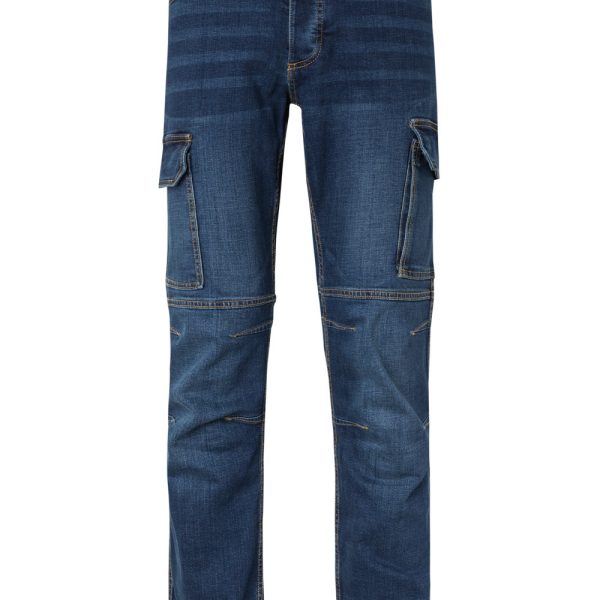 Stretch multi-pocket denim trousers