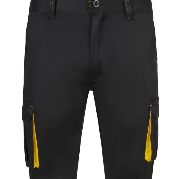 Two-Tone Multi-Pocket Stretch Bermuda Shorts