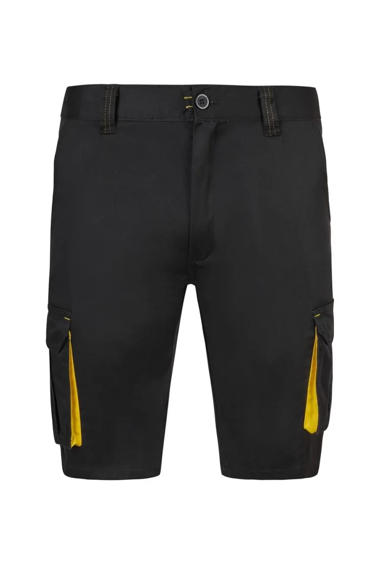 Two-Tone Multi-Pocket Stretch Bermuda Shorts