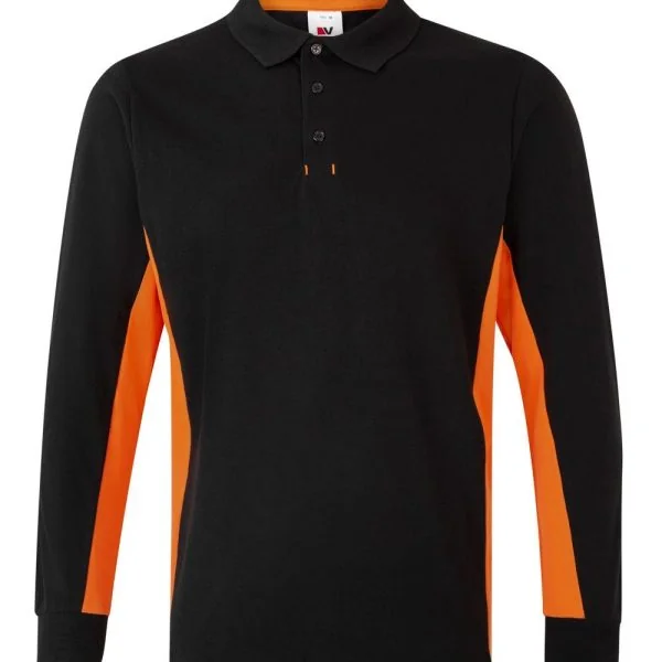 Two-Tone Long Sleeve Polo Shirt gallery