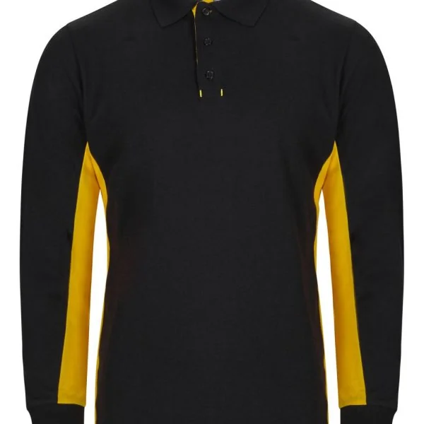 Two-Tone Long Sleeve Polo Shirt gallery