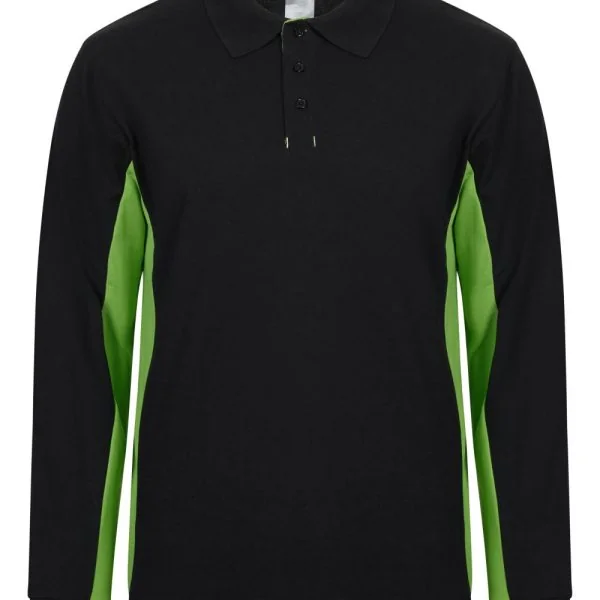 Two-Tone Long Sleeve Polo Shirt gallery