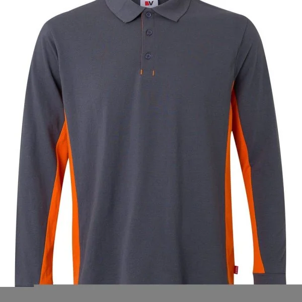 Two-Tone Long Sleeve Polo Shirt gallery