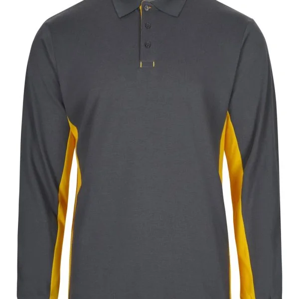 Two-Tone Long Sleeve Polo Shirt gallery