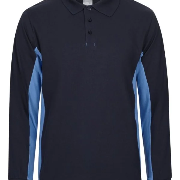 Two-Tone Long Sleeve Polo Shirt gallery