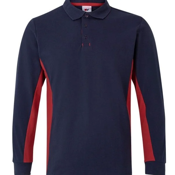 Two-Tone Long Sleeve Polo Shirt gallery