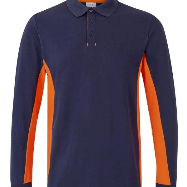 Two-Tone Long Sleeve Polo Shirt gallery