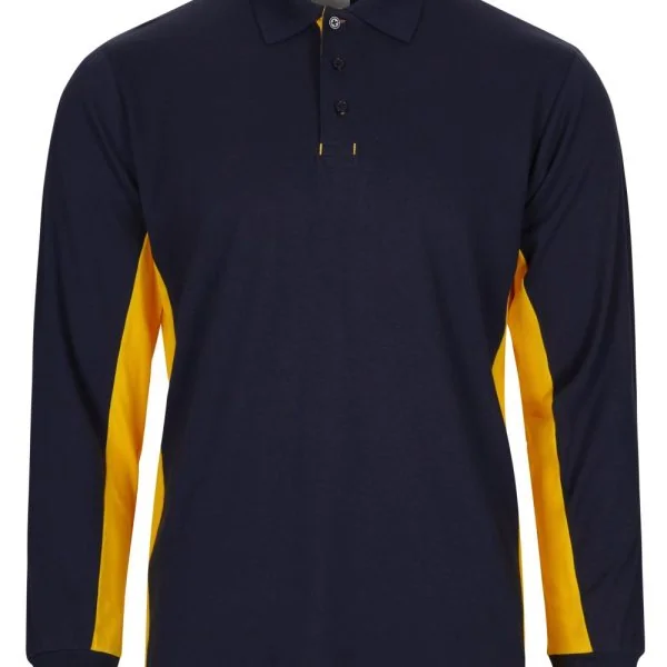 Two-Tone Long Sleeve Polo Shirt gallery