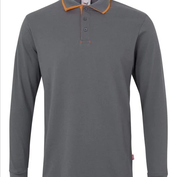 Two-Tone Long Sleeve Polo Shirt gallery