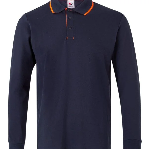 Two-Tone Long Sleeve Polo Shirt gallery