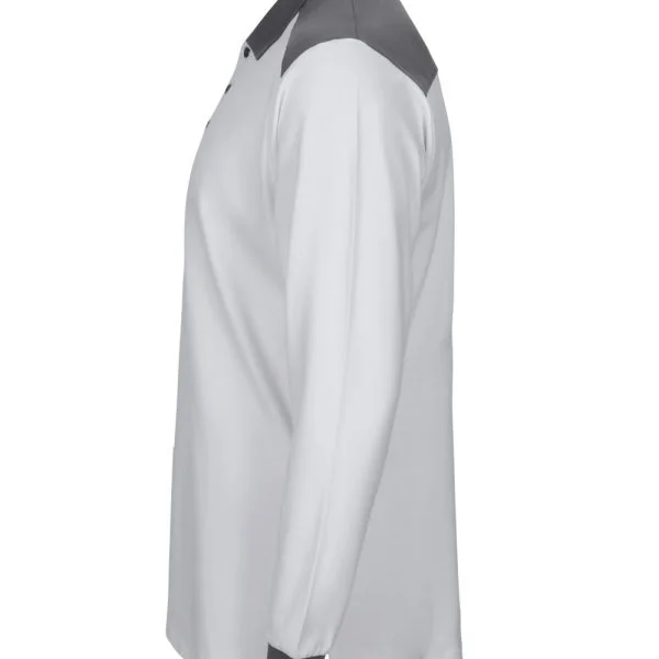 Long sleeve two-tone stretch polo shirt gallery