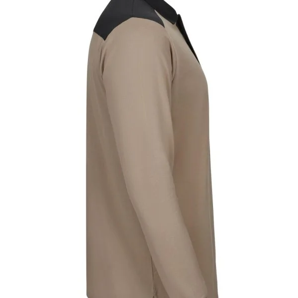 Long sleeve two-tone stretch polo shirt gallery