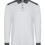 Long sleeve two-tone stretch polo shirt