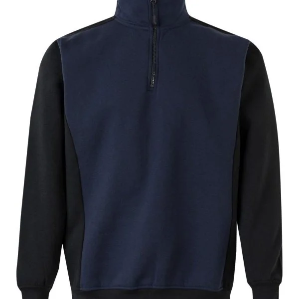 Two tone turtleneck half-zip sweatshirt gallery