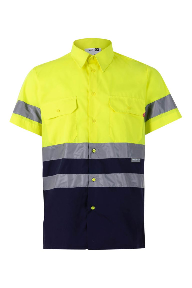 Two-tone short sleeve shirt High Visibility