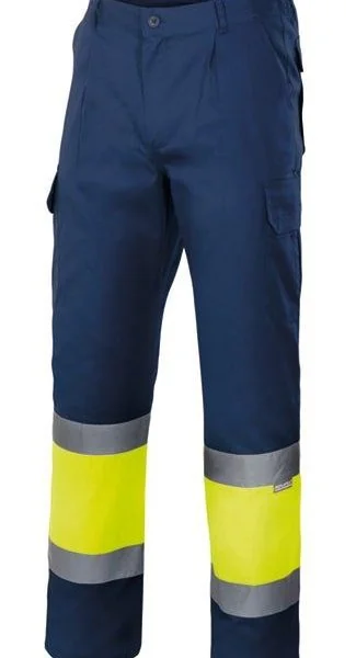 Two-tone lined multi-pocket trousers gallery