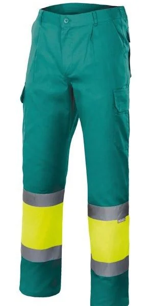 Two-tone lined multi-pocket trousers gallery