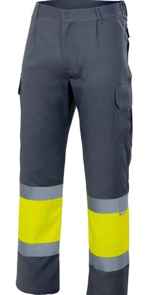 Two-tone lined multi-pocket trousers gallery