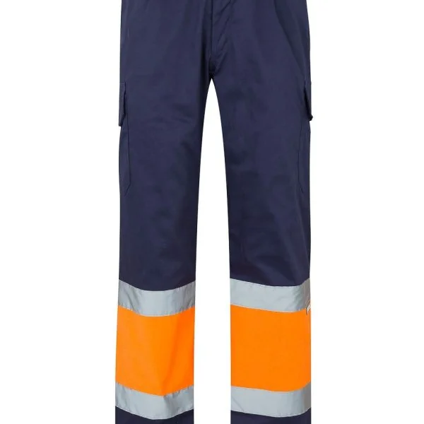 Two-tone lined multi-pocket trousers