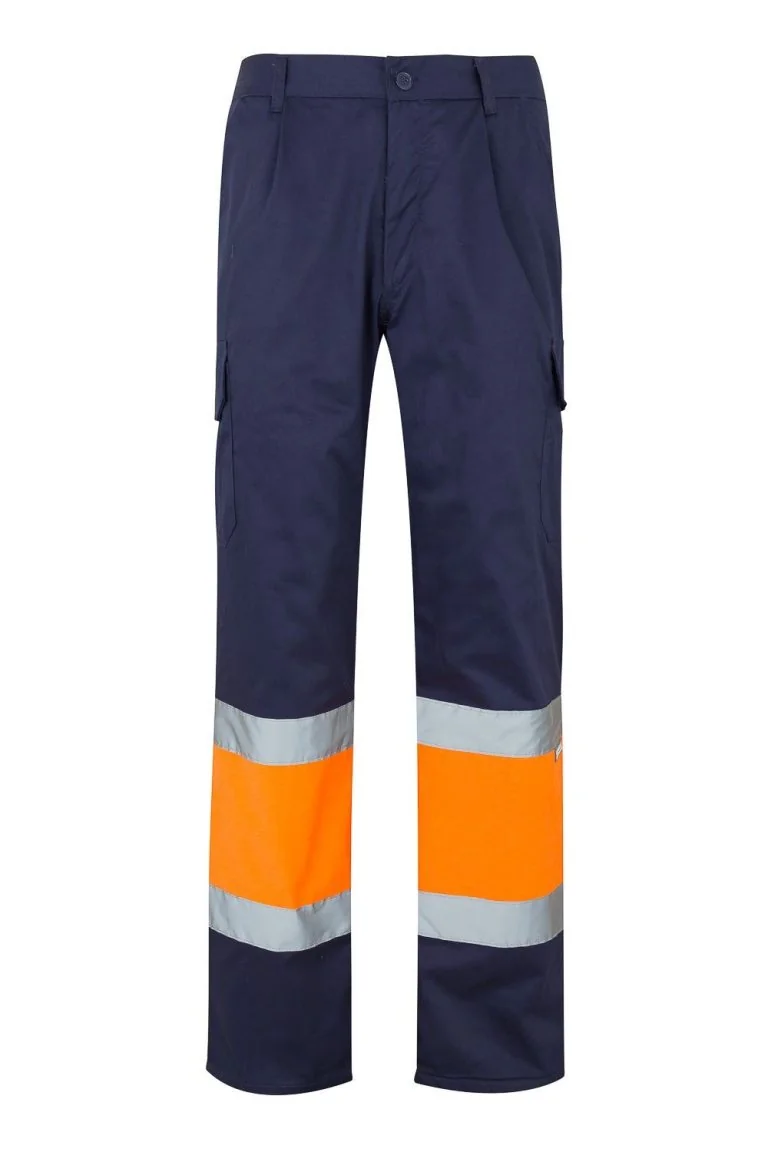 Two-tone lined multi-pocket trousers