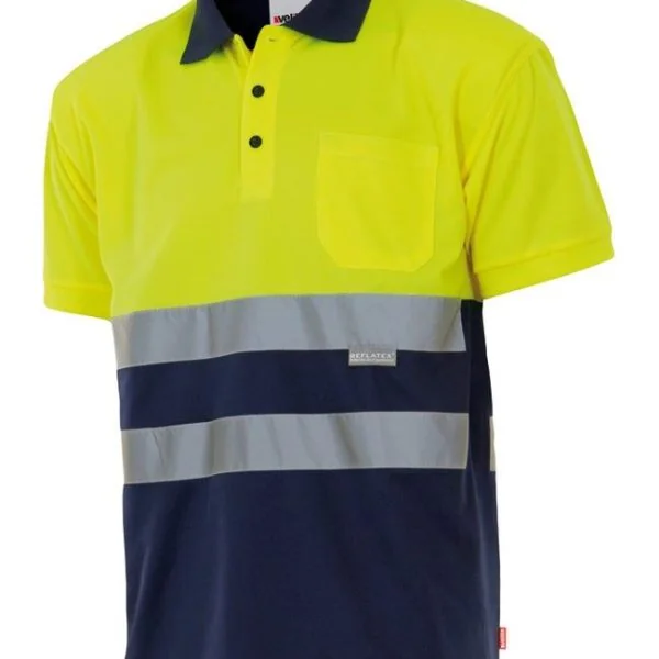 Two-tone short sleeve polo shirt gallery