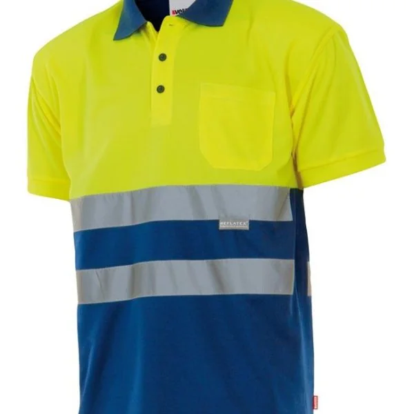 Two-tone short sleeve polo shirt gallery