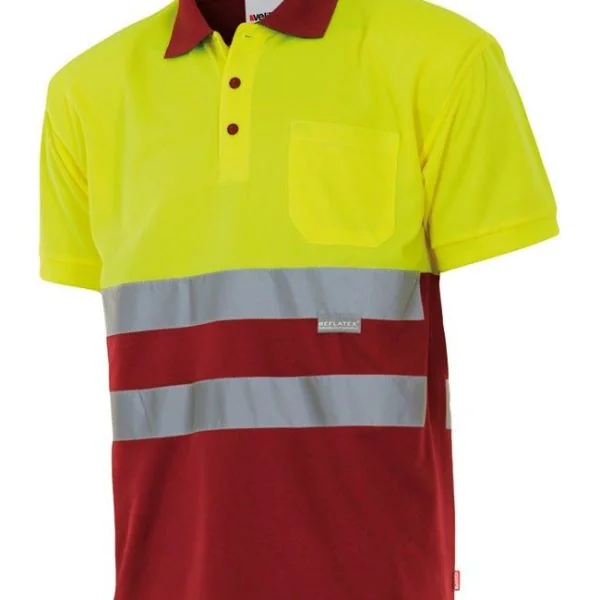 Two-tone short sleeve polo shirt gallery