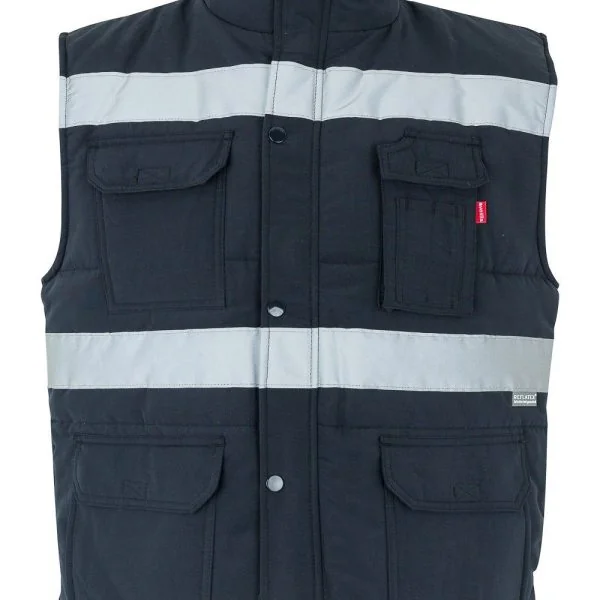 Multi-Pocket Padded Vest with Reflective Tape