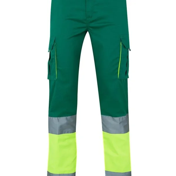 Two-tone stretch multi-pocket trousers gallery