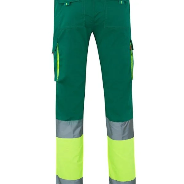 Two-tone stretch multi-pocket trousers gallery