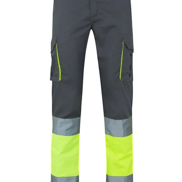 Two-tone stretch multi-pocket trousers gallery