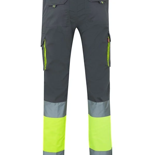 Two-tone stretch multi-pocket trousers gallery