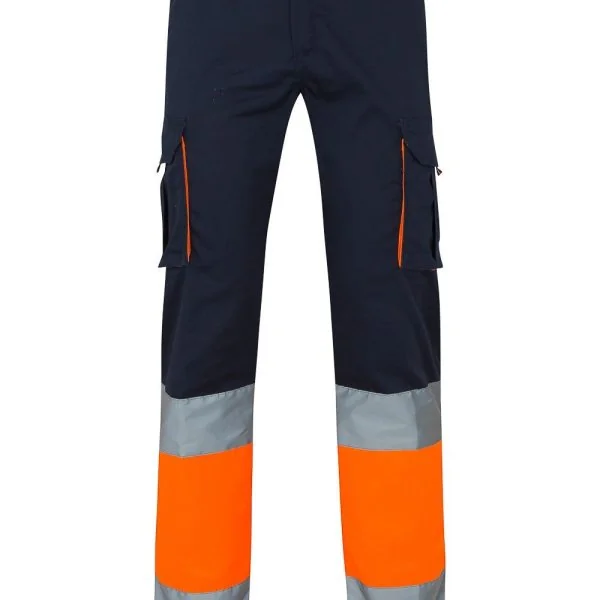 Two-tone stretch multi-pocket trousers gallery