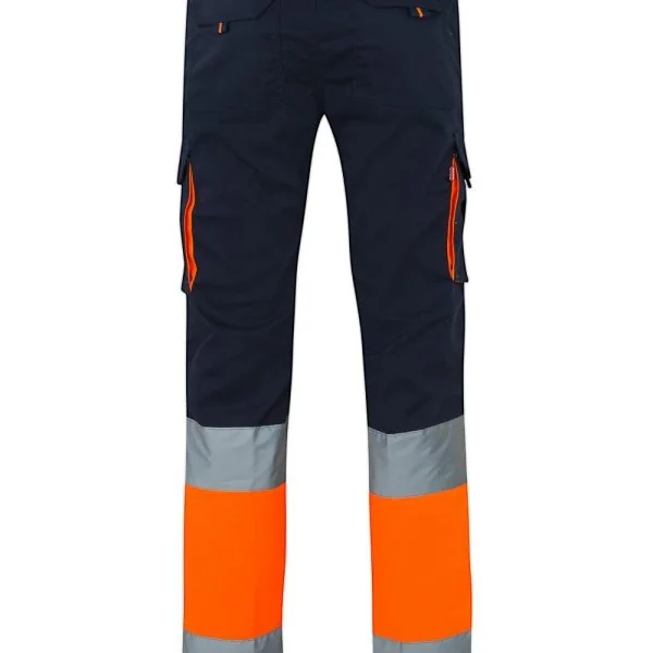 Two-tone stretch multi-pocket trousers gallery