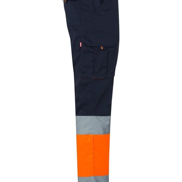 Two-tone stretch multi-pocket trousers gallery