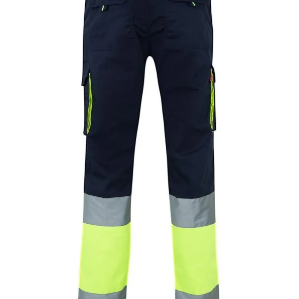 Two-tone stretch multi-pocket trousers gallery