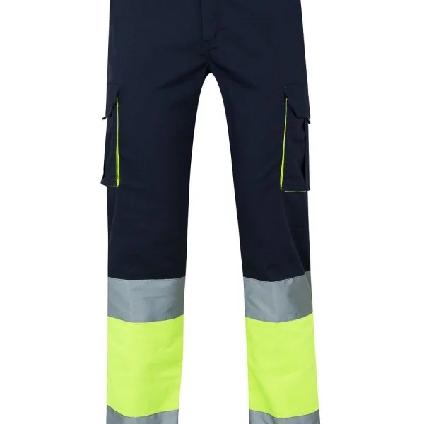 Two-tone stretch multi-pocket trousers