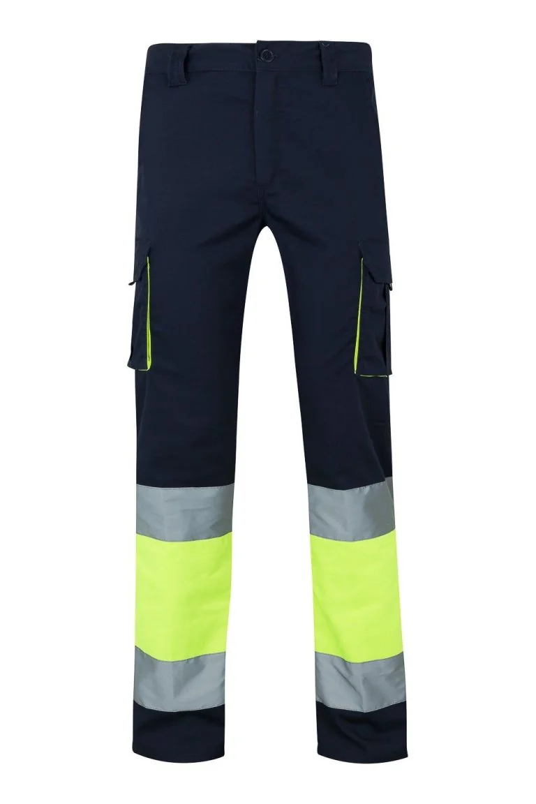 Two-tone stretch multi-pocket trousers