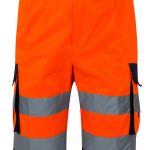 Two-tone multi-pocket bermuda shorts