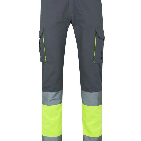 100% Cottontwo-tone multipocket trousers