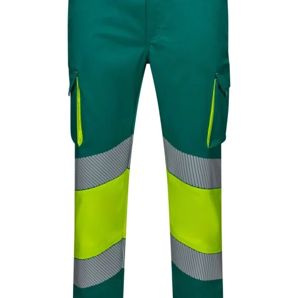 Two-tone stretch trousers with segmented tape gallery