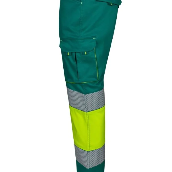 Two-tone stretch trousers with segmented tape gallery
