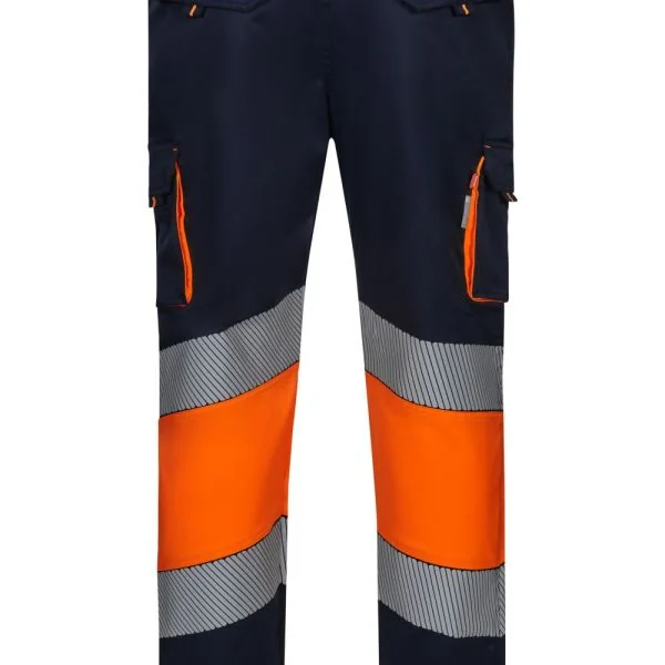 Two-tone stretch trousers with segmented tape gallery