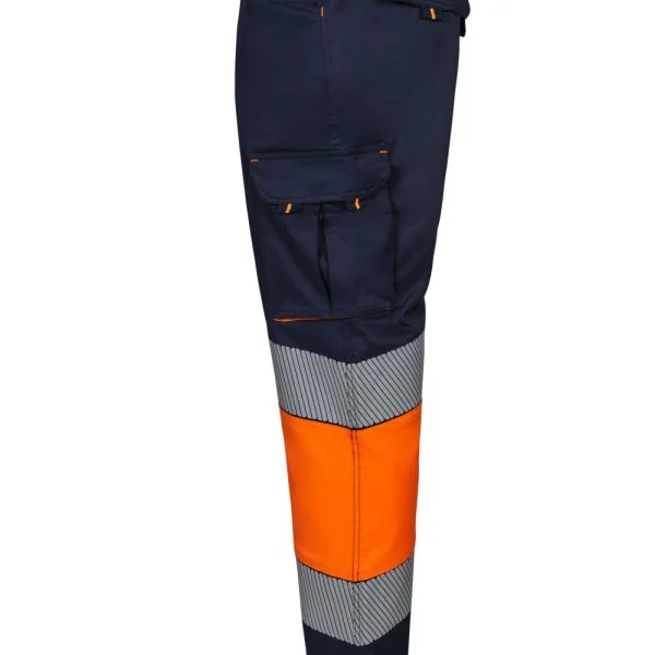 Two-tone stretch trousers with segmented tape gallery