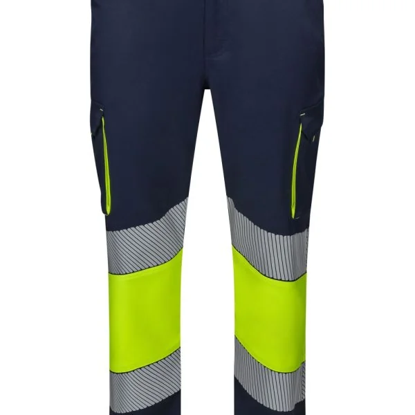 Two-tone stretch trousers with segmented tape gallery