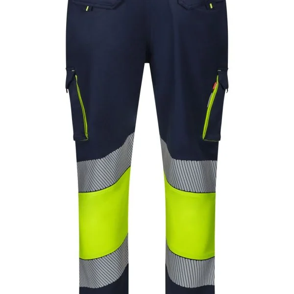 Two-tone stretch trousers with segmented tape gallery